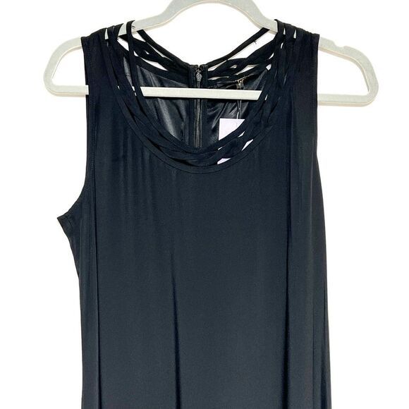 Kobi Halperin Womens Keira Black Braided Asymmetric Maxi Dress M - Picture 2 of 7